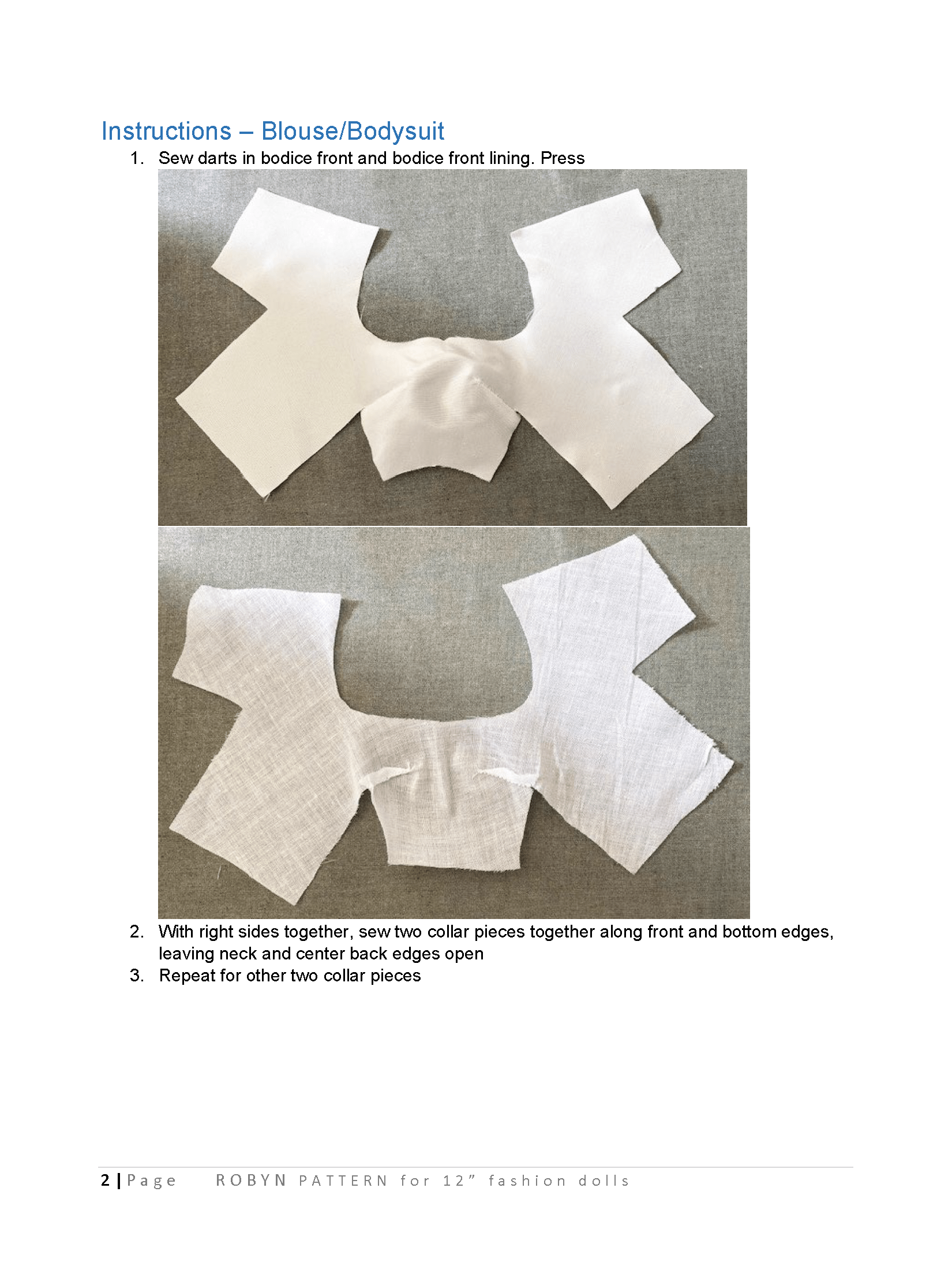 Robyn sewing pattern for 12" fashion dolls product image (3)