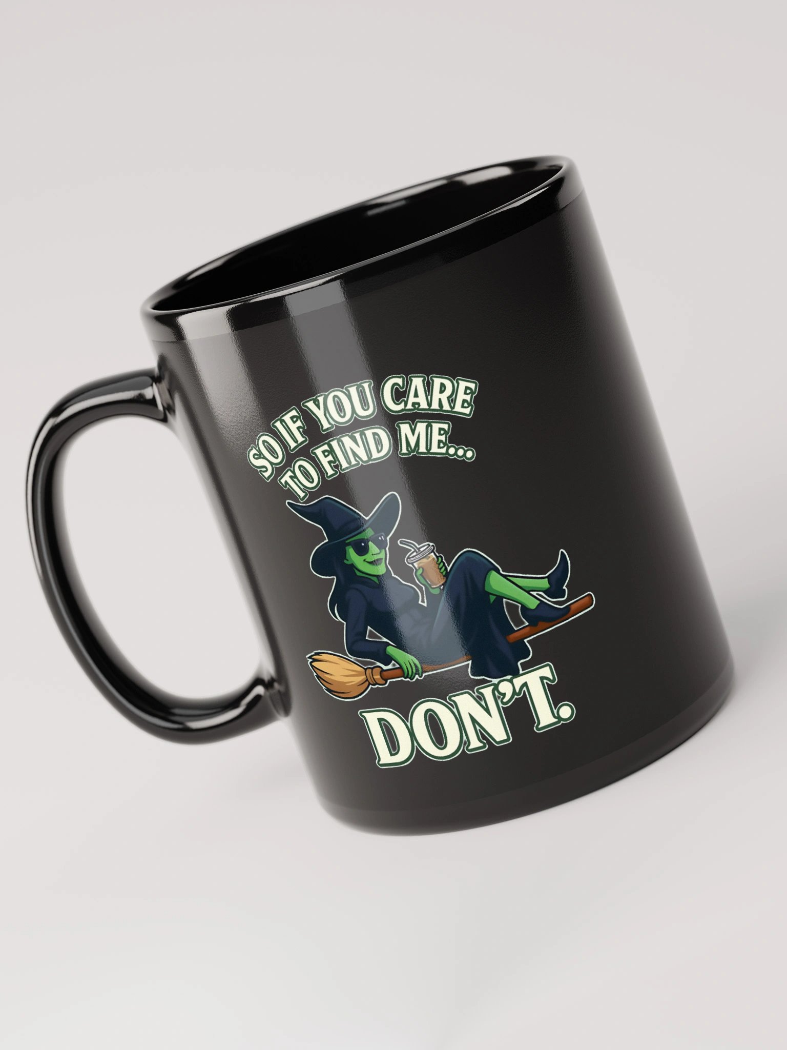 Glossy Black Wicked Mug – Don’t Bother Me Quote – Witch Broadway Gift product image (5)