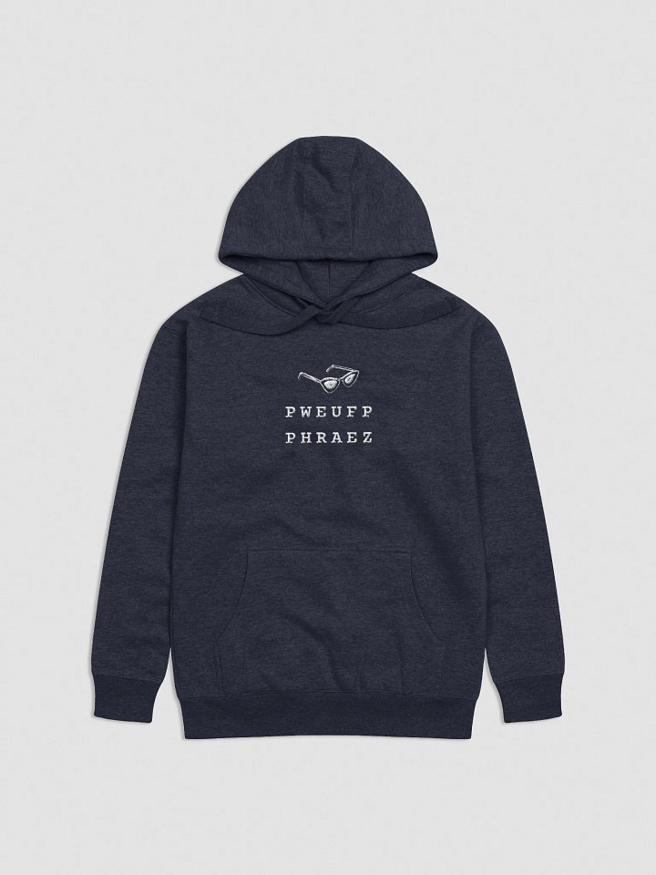 B*TCH PLEASE in steno - Embroidered Hoodie (white) (glasses) product image (1)