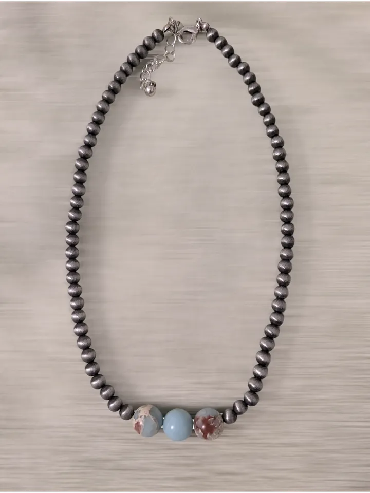 Cowboy Pearl Earth Bead Necklace product image (1)