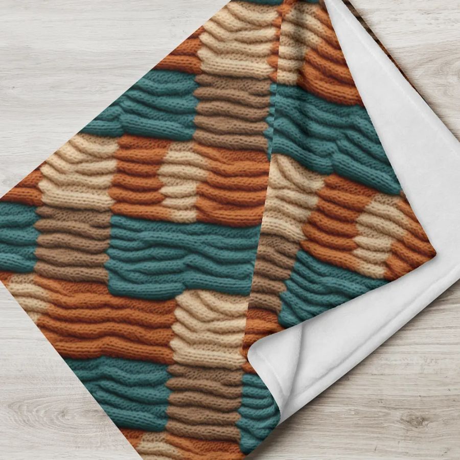 Boho Fall Colors Crochet Knit Pattern Throw Blanket product image (5)