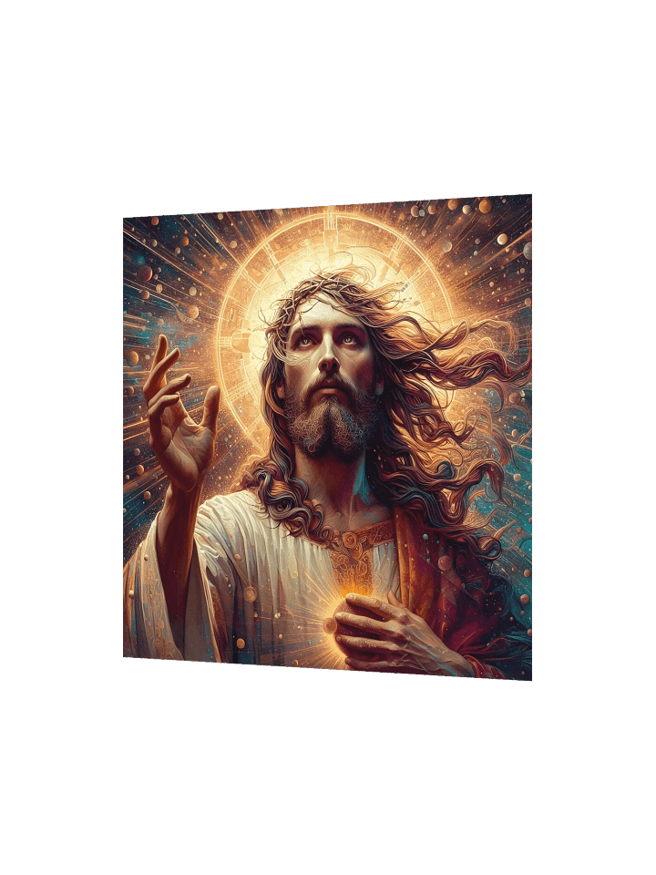 Jesus Christ Cosmic Radiance Wall Art | Epic Christ Art Canvas Print for Home & Sacred Spaces product image (2)