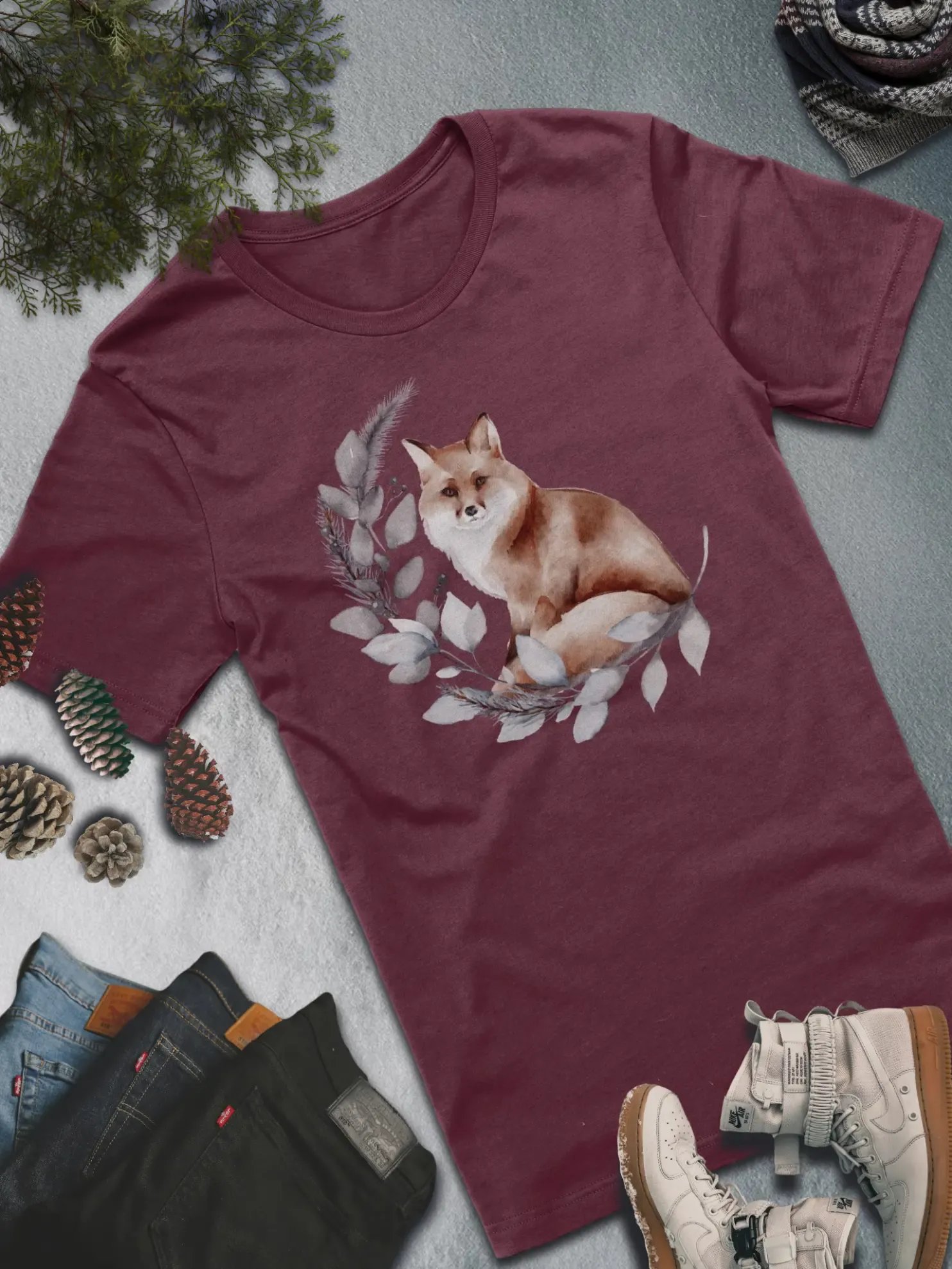 Winter Fox T-Shirt – Cozy and Elegant Nature Style product image (3)