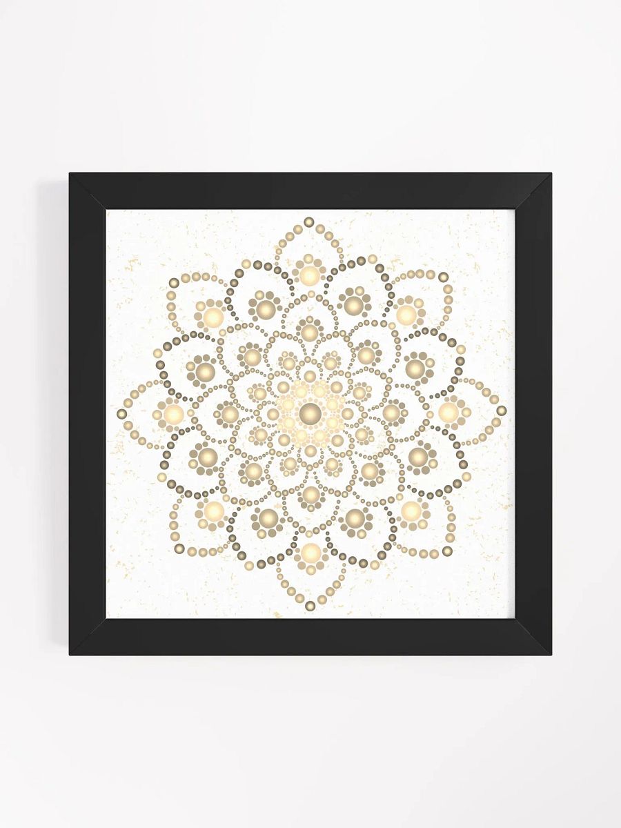 Golden-Brown Dot Mandala Framed High Quality Matte Poster product image (4)