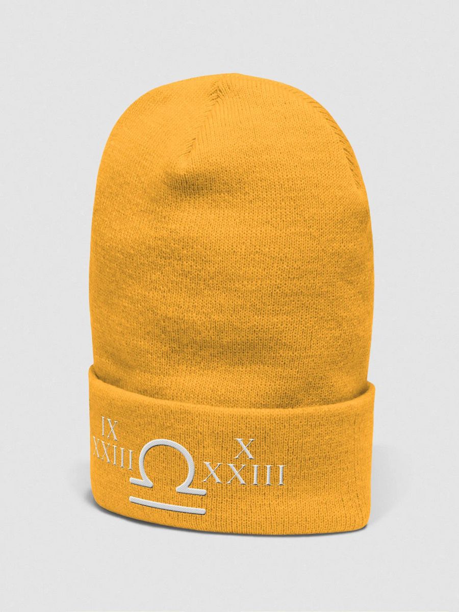 "Libra Balance: Scales of Harmony" Dynamic Motion Embroidered Beanie product image (2)