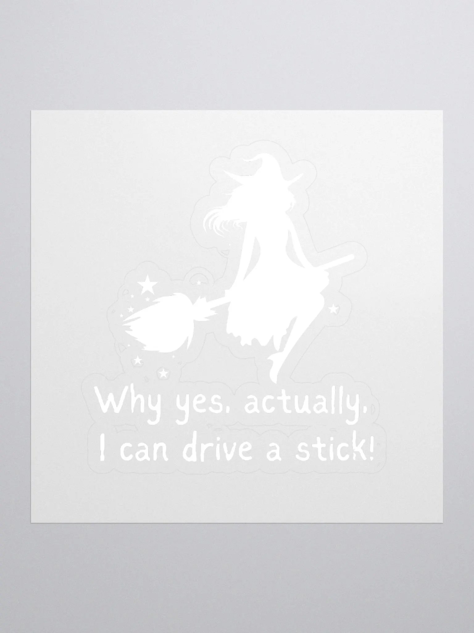 Halloween Sticker Witch Driving a Stick product image (1)