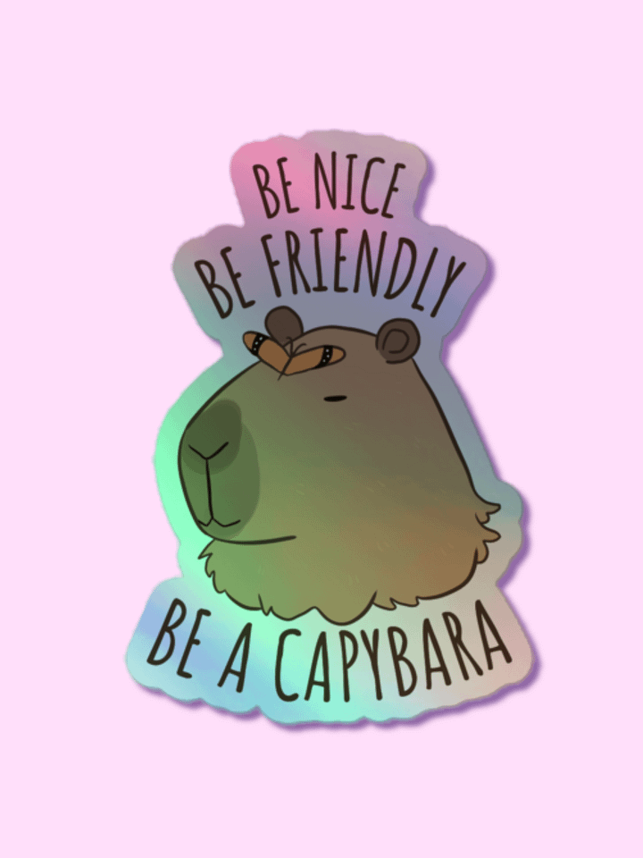 Capybara Kindness Holographic Sticker Sheet product image (1)