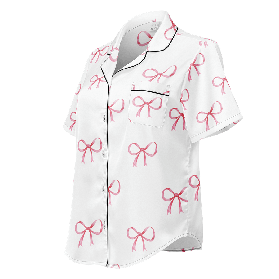 Chic Pink Bow Paradise Pajama Top product image (1)