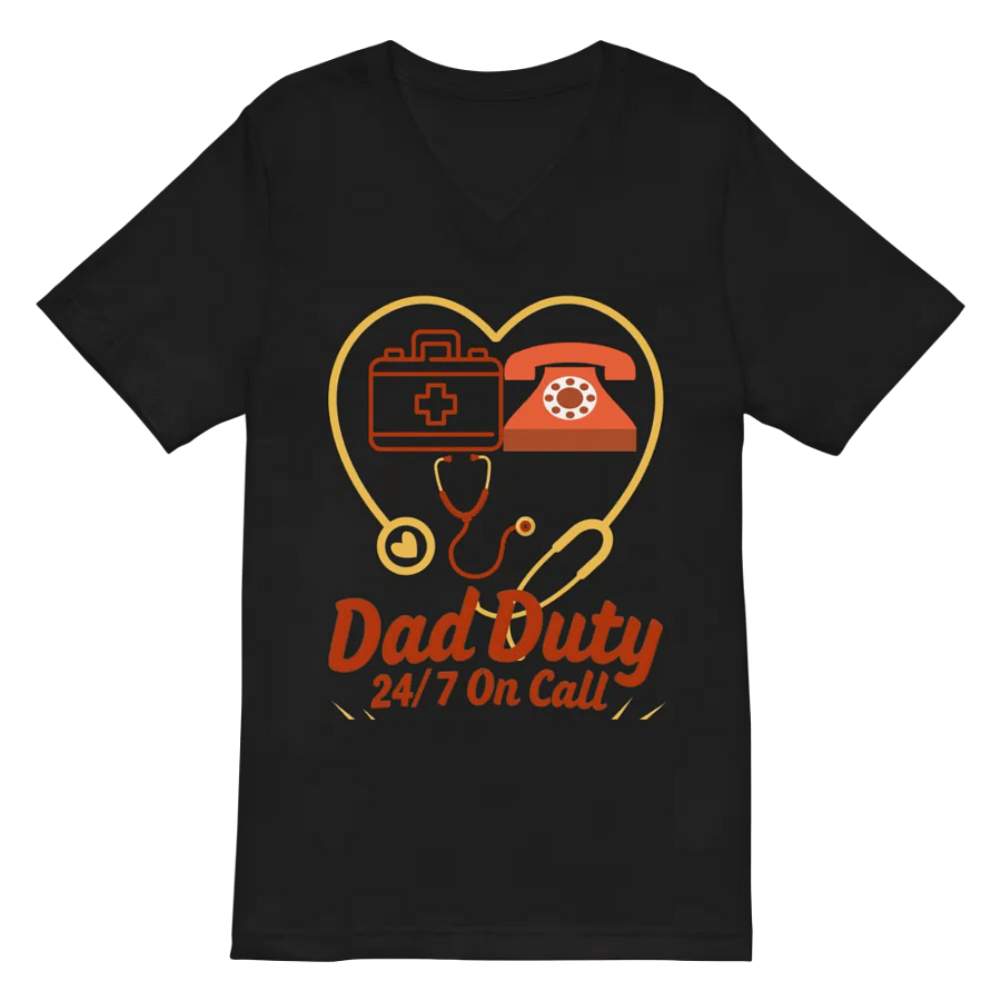 On Call Dad Duty Heart Outline v-neck Tee product image (3)