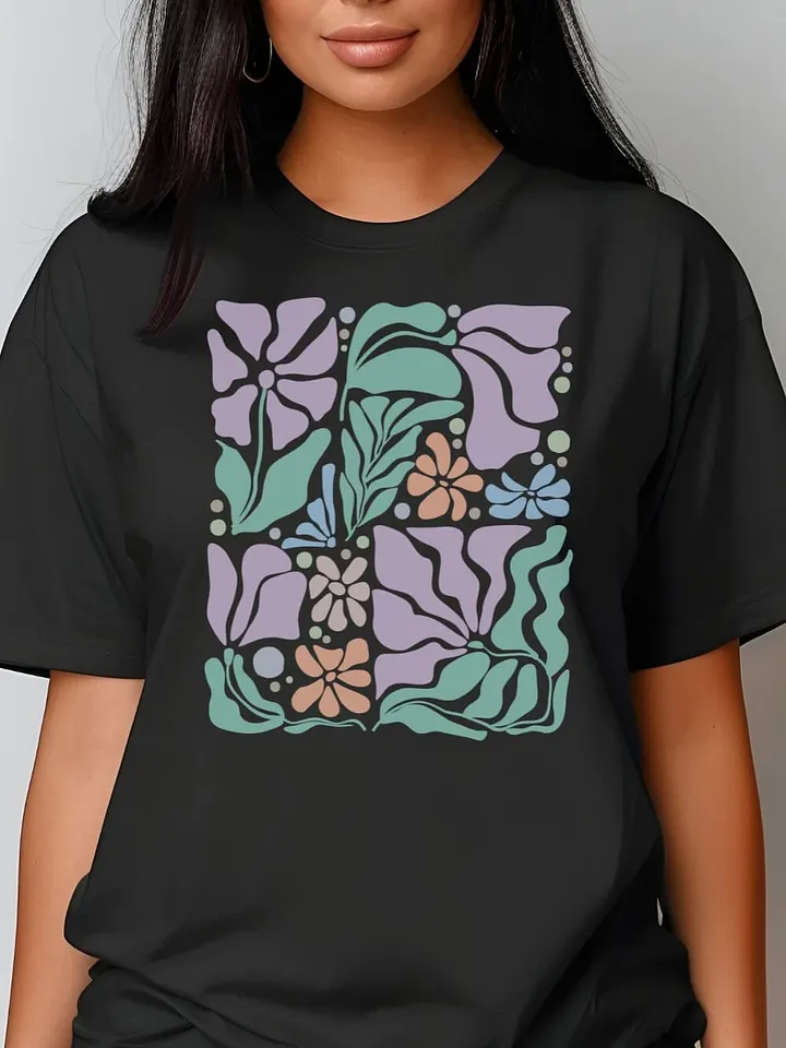 Abstract Botanical T-shirt For Women, Cute Comfort Colors Graphic Tee Gift product image (1)