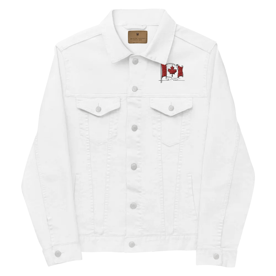 Canadian Flag Line Art Denim Jacket product image (69)