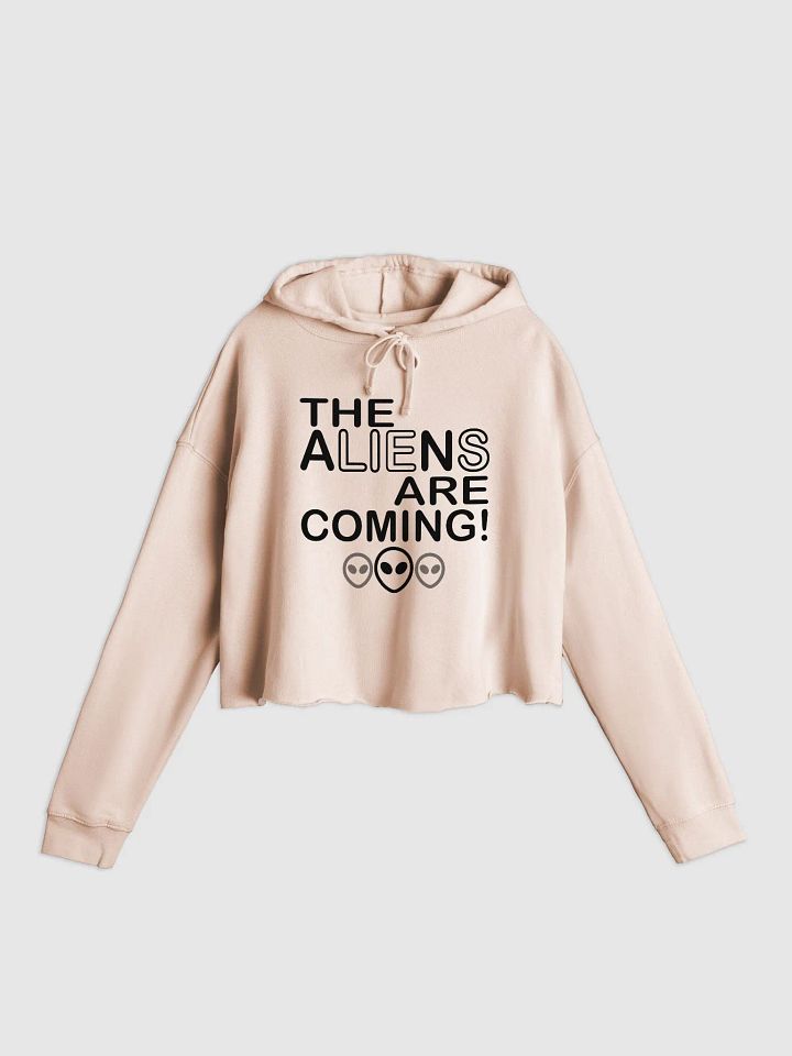The Aliens Are Coming! - Black - Independent Trading Co. Women’s Lightweight Cropped Hoodie product image (1)