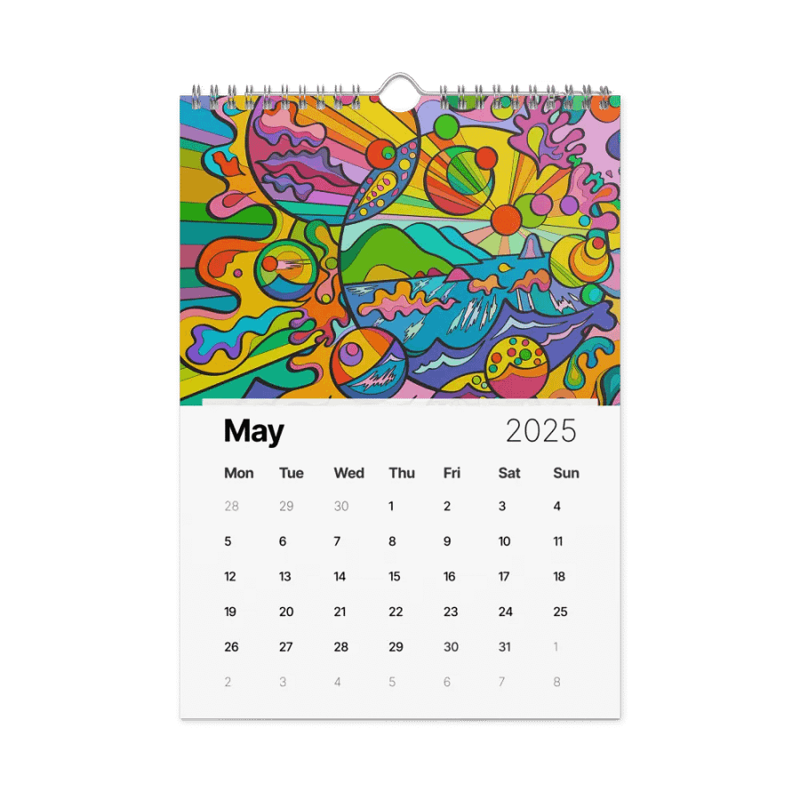 Energize Your Year: 2025 Customizable Wall Calendar – Wave at Sunset product image (10)