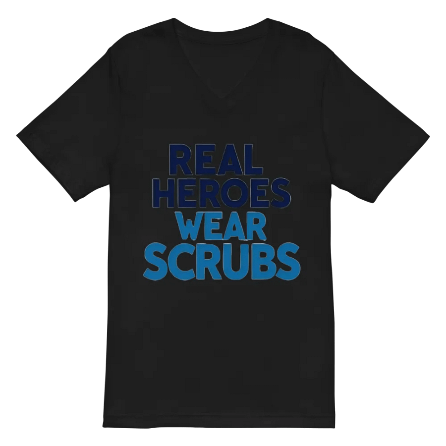 Real Heroes Wear Scrubs V-Neck Tee product image (3)