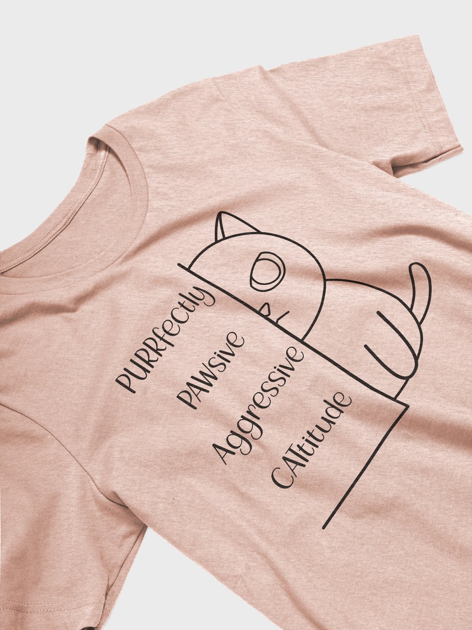 Passive Aggressive Cattitude (Black Print) - Unisex Adult Super Soft Lightweight T-shirt product image (8)