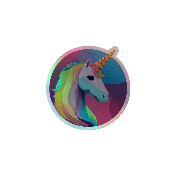 The Other Unicorn, holographic sticker product image (1)