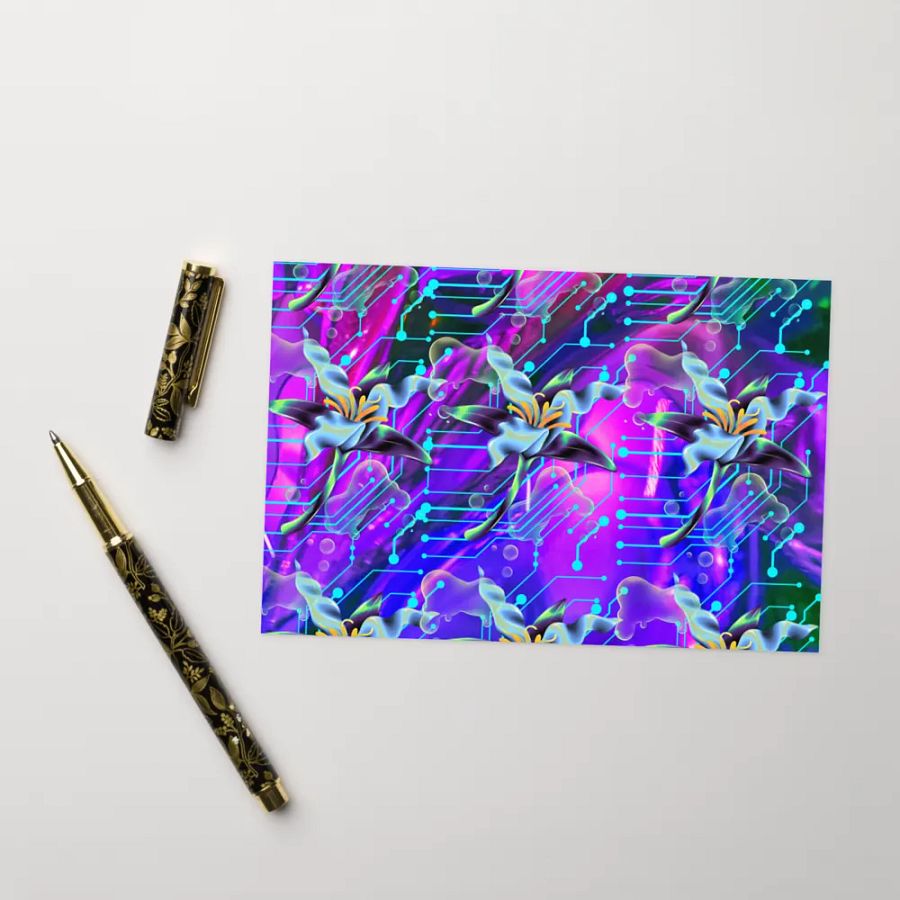 bright pink meta-magic greeting card product image (10)