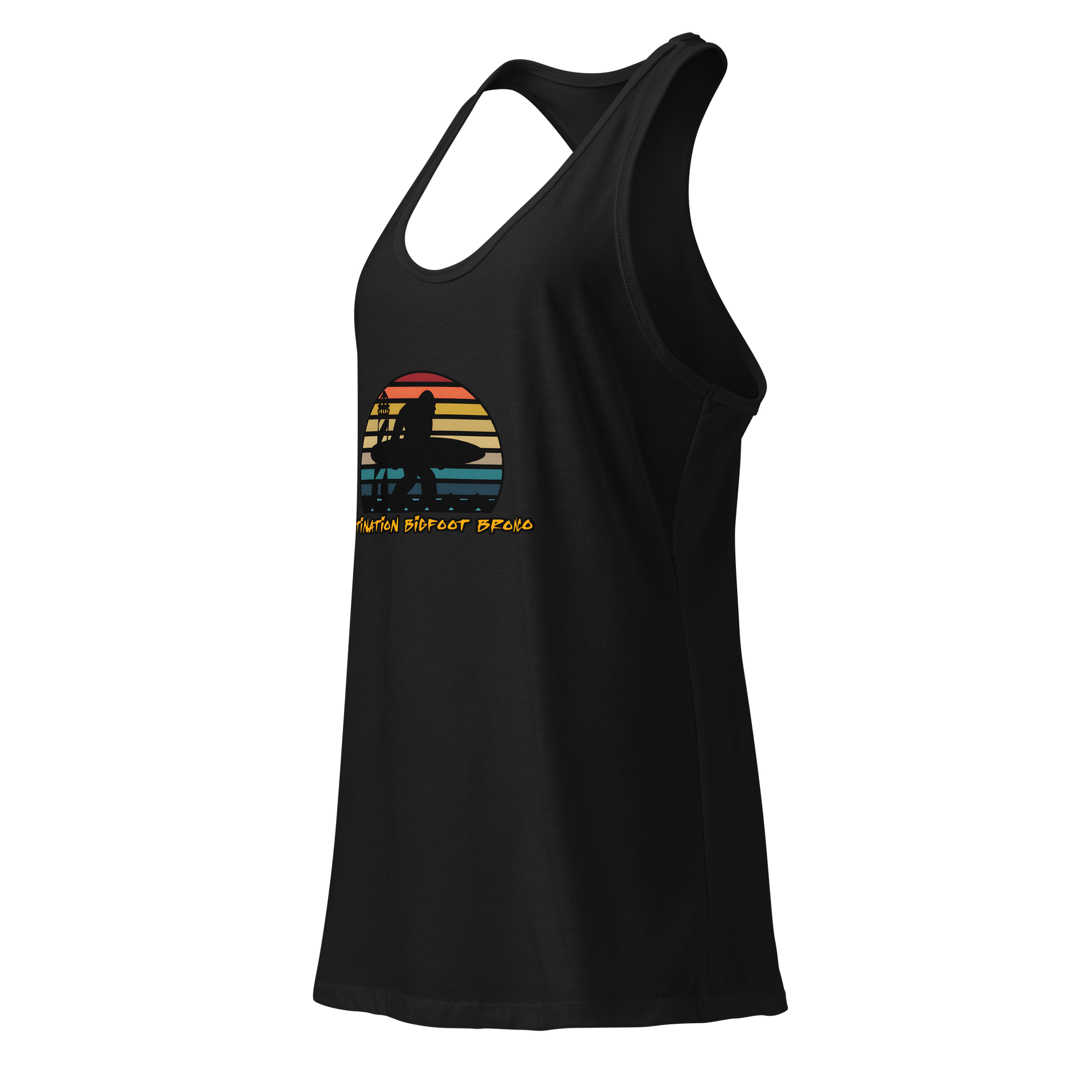 Destination Bigfoot Bronco Classic Logo Next Level Women's Racerback Tank Top (Multi Color Options) product image (7)
