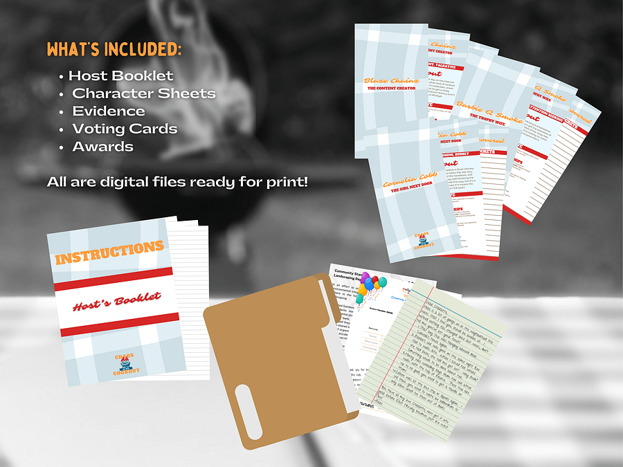 Chaos at the Cookout - A Summertime Cookout Murder Mystery - 10-20 Player Base Game product image (2)