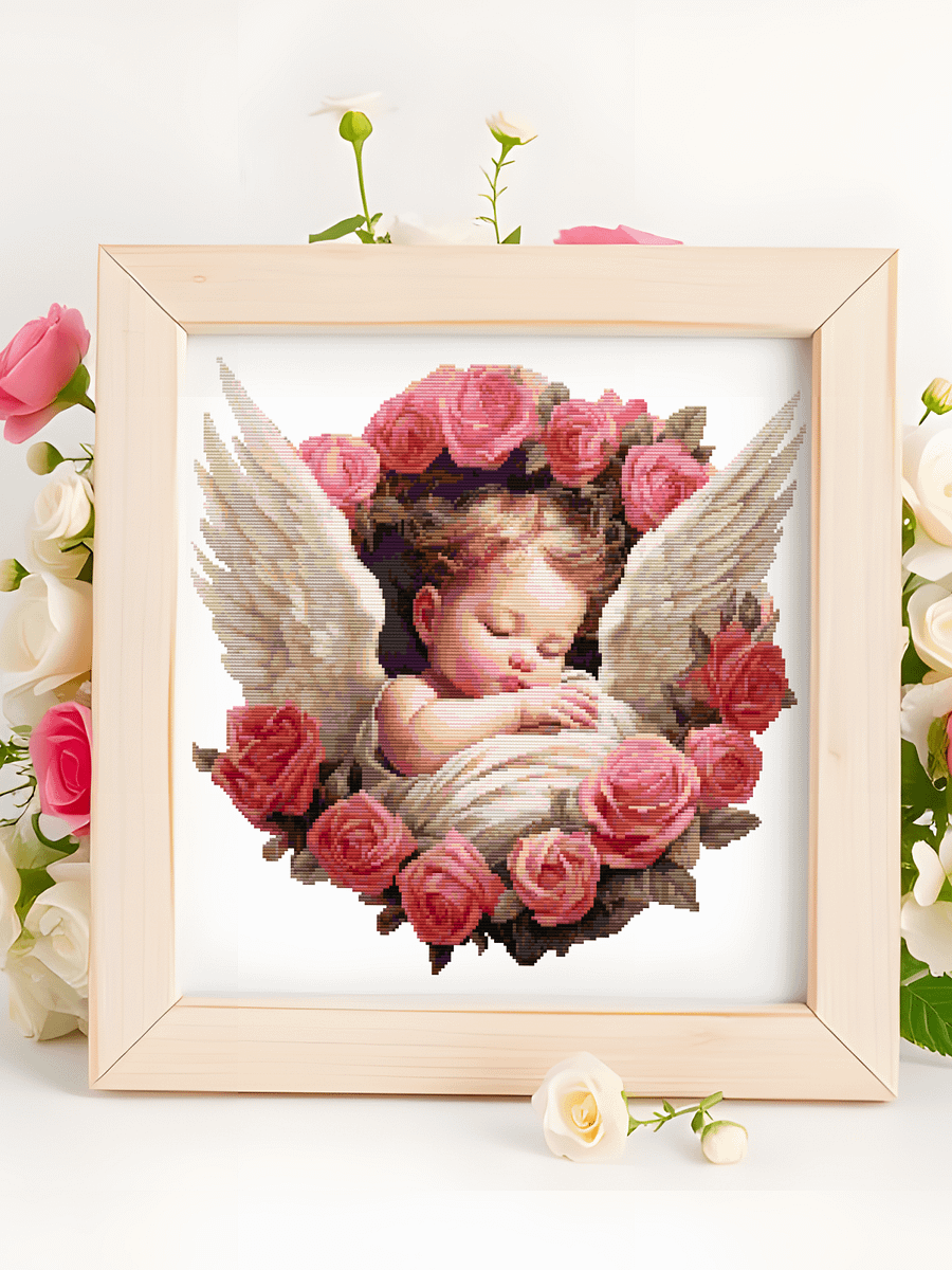 Baby Rose Angel Cross Stitch Pattern product image (3)