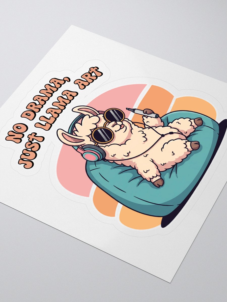 Chill Llama with Marker Kiss Cut Sticker product image (3)