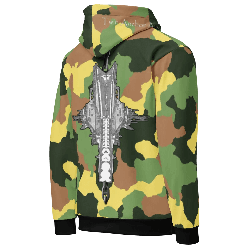1 Green Camouflage Foss double tug Sketch Hoodie product image (9)
