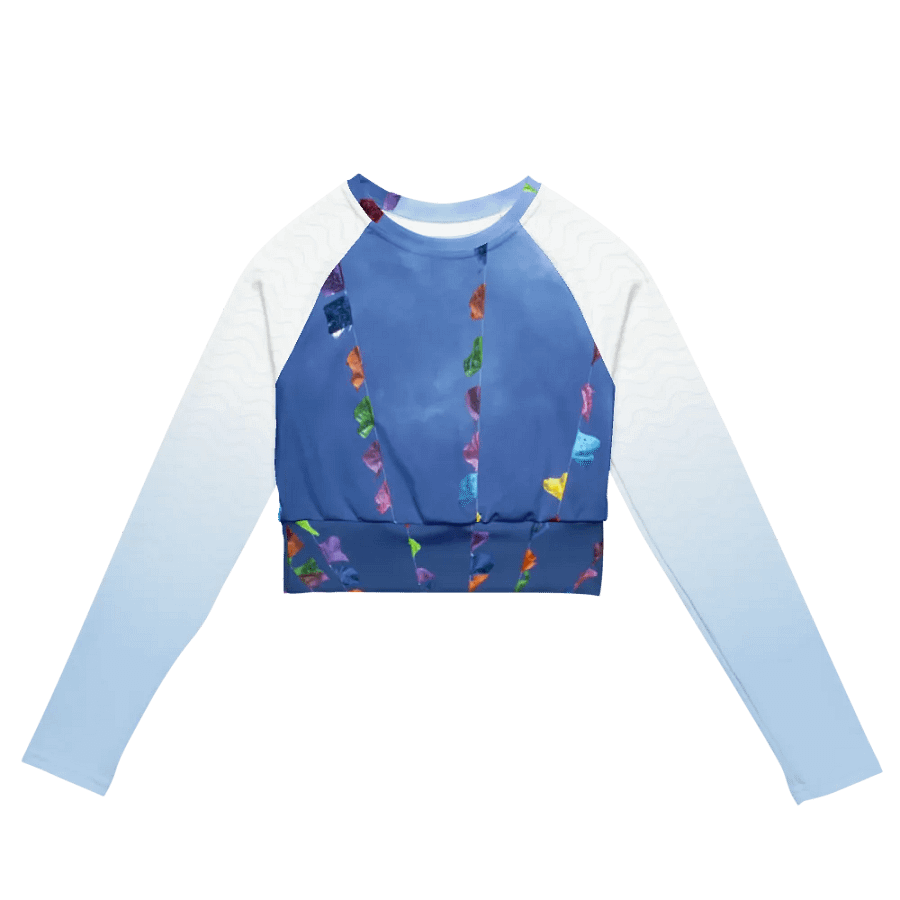 Papel Picado Long Sleeved Jersey Crop Top product image (2)