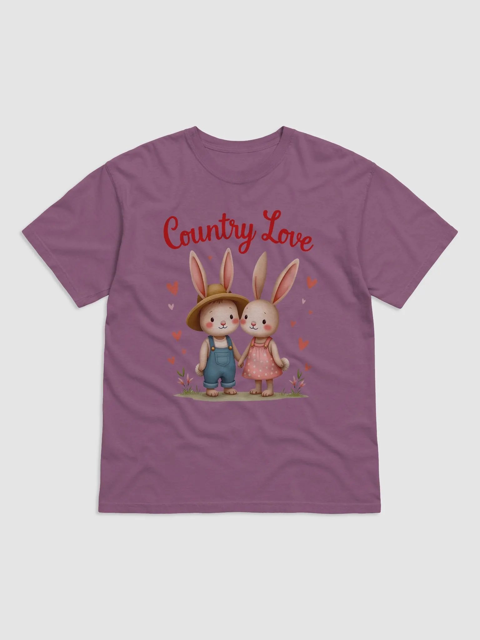 Country Love Rabbits Graphic T-Shirt product image (1)