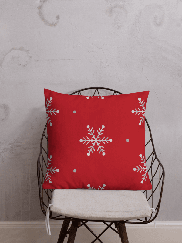 Red Holiday Snowflake Pillow product image (3)