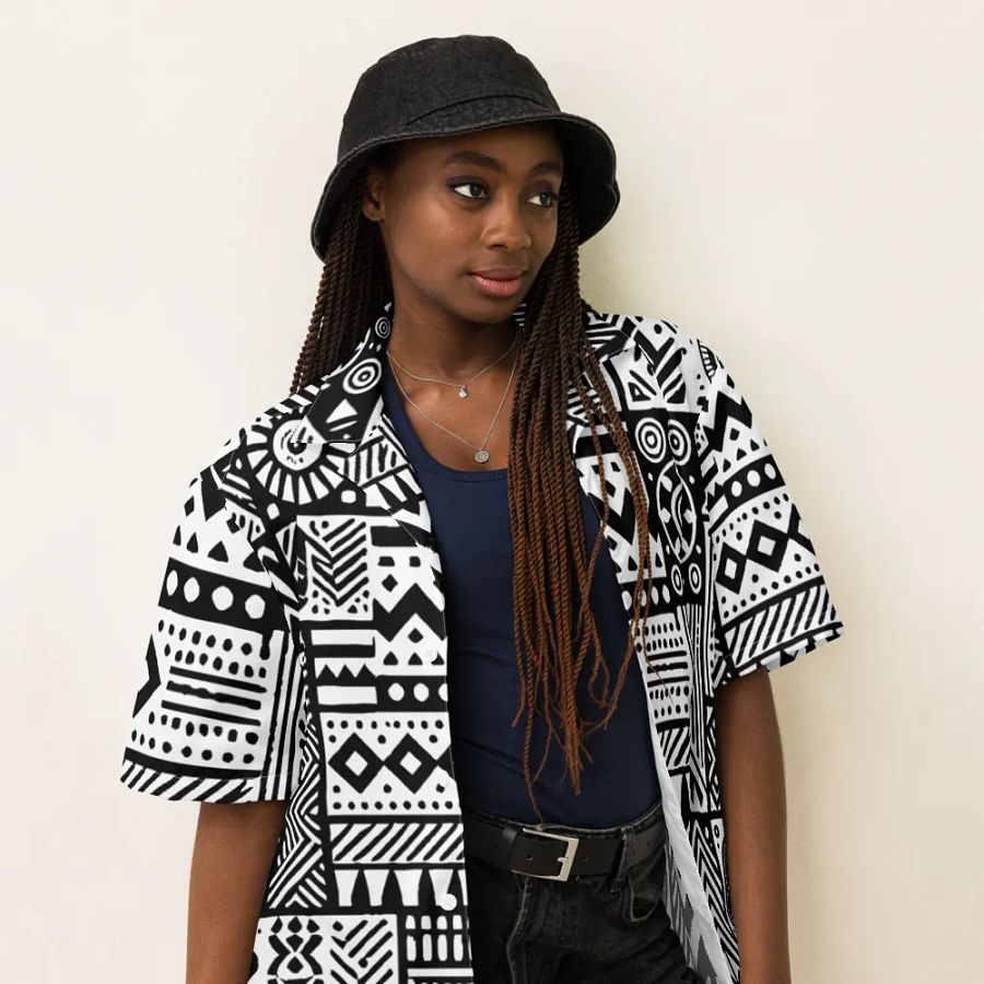 Geometric African Hawaiian Shirt product image (3)