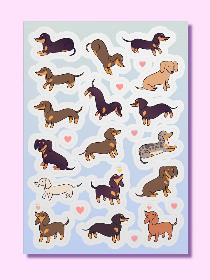 Dazzling Dachshund Delight Sticker Sheet product image (1)