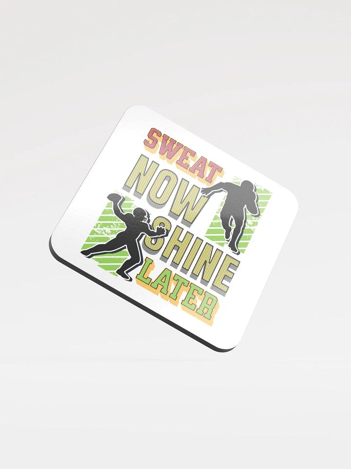 Sweat Now Shine Later Football Cork Coaster Set product image (2)
