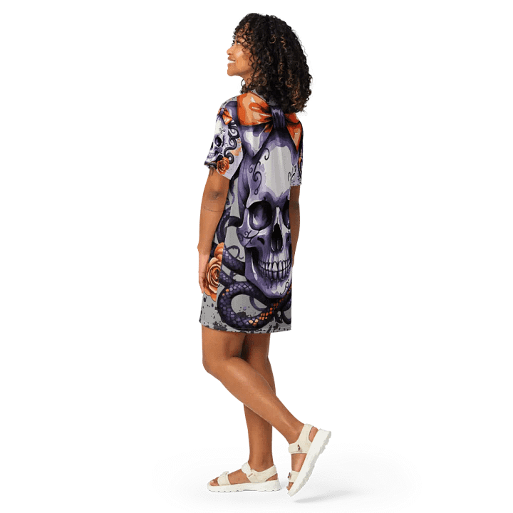 Coquette Style Skull and Snake T-Shirt Dress product image (2)
