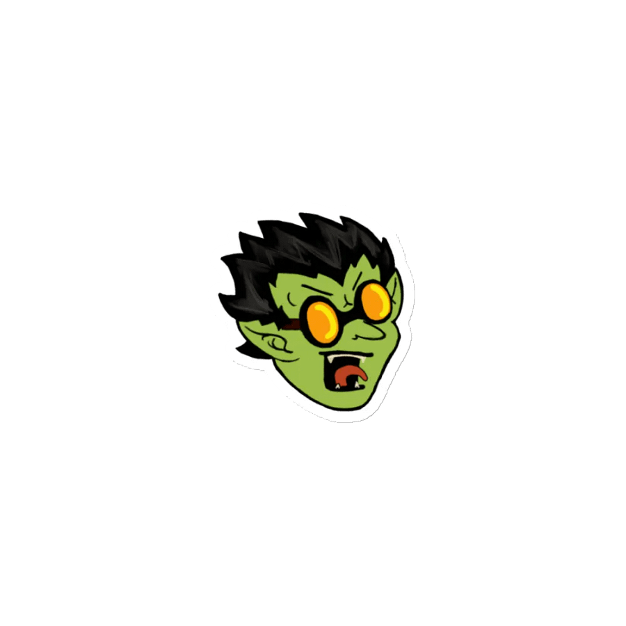 Goggle-Wearing Scream Goblin Die-Cut Magnet product image (1)