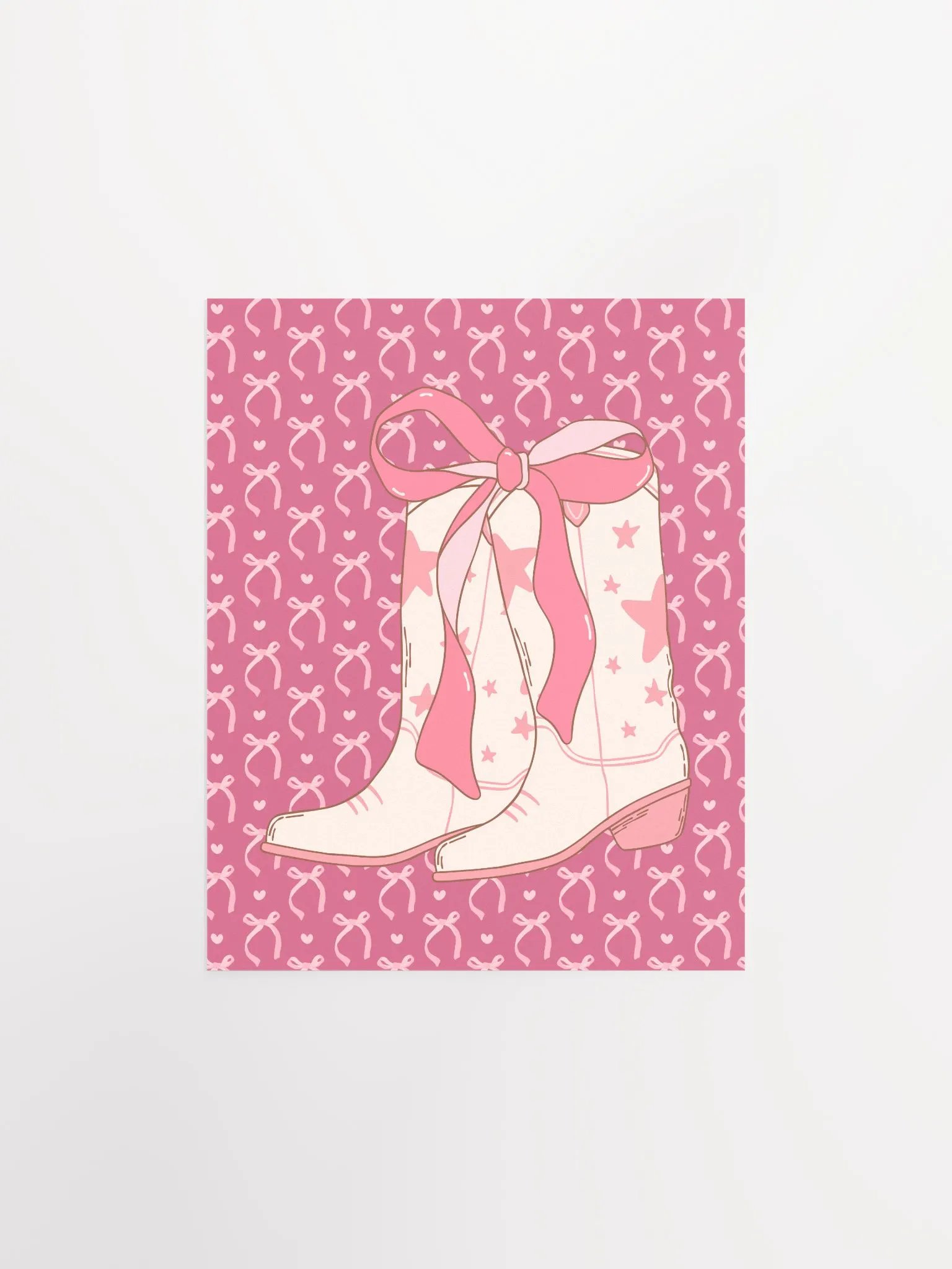 Cowgirl Boots with Pink Ribbon Coquette Art Print product image (26)