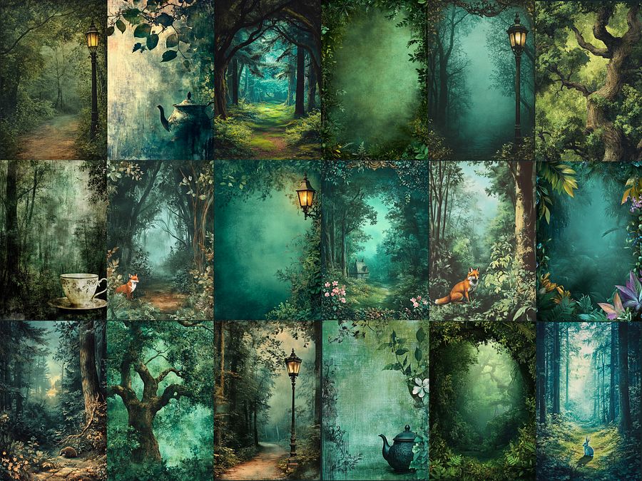 Deep in the Forest Digital Paper Pages for Scrapbook, Junk Journal and more product image (5)