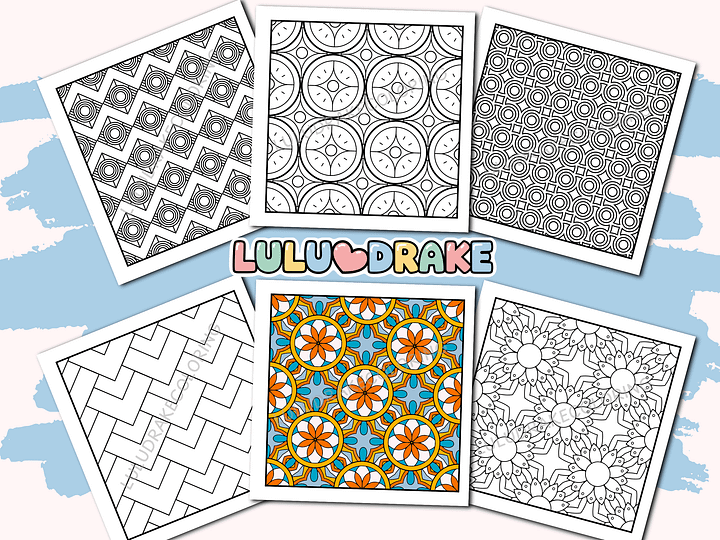 Relaxing Patterns Coloring Complete eBook, 50 Pages | ★ DIGITAL ★ product image (2)