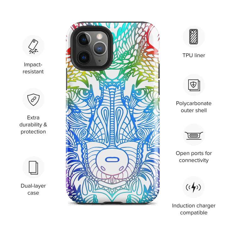 Wolf Head Blue Mandala Phone Case product image (1)