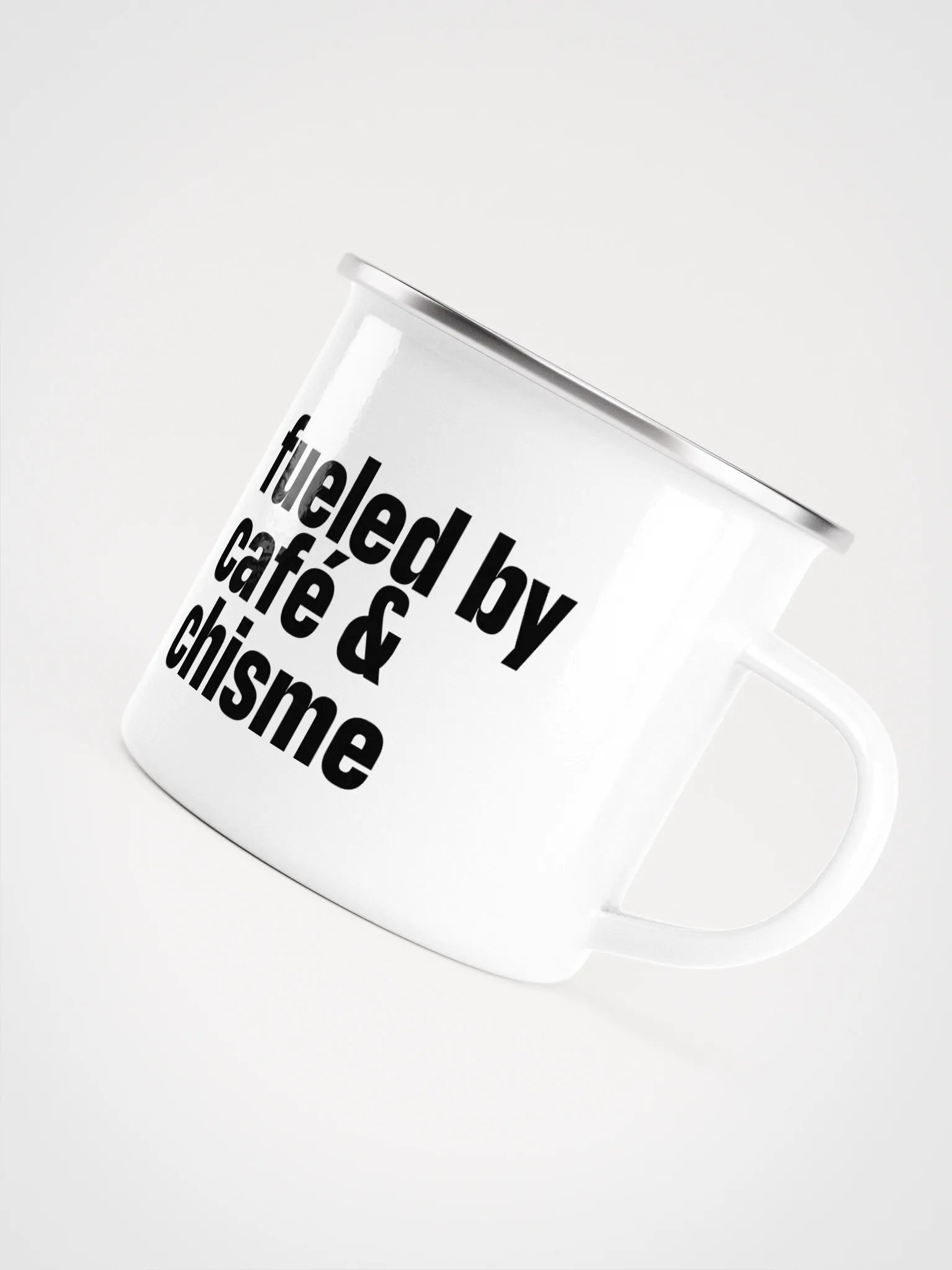 Fueled by Café & Chisme Enamel Mug product image (5)