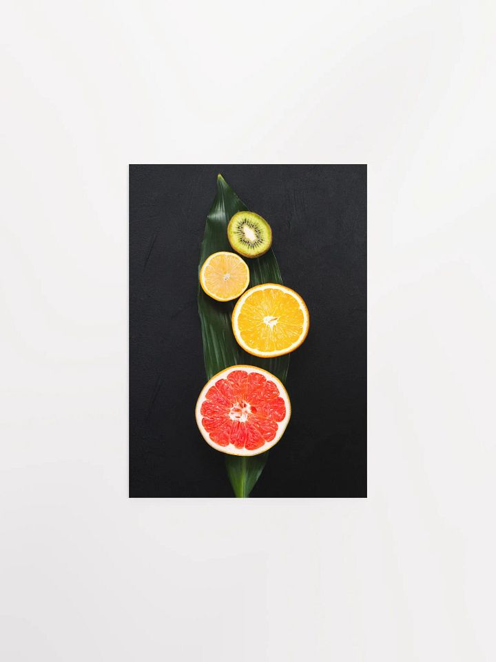 Food kitchen poster: Tropical fruits - kiwi tangerine orange grapefruit — Kitchen wall decor, kitchen art print, aesthetic poster product image (1)