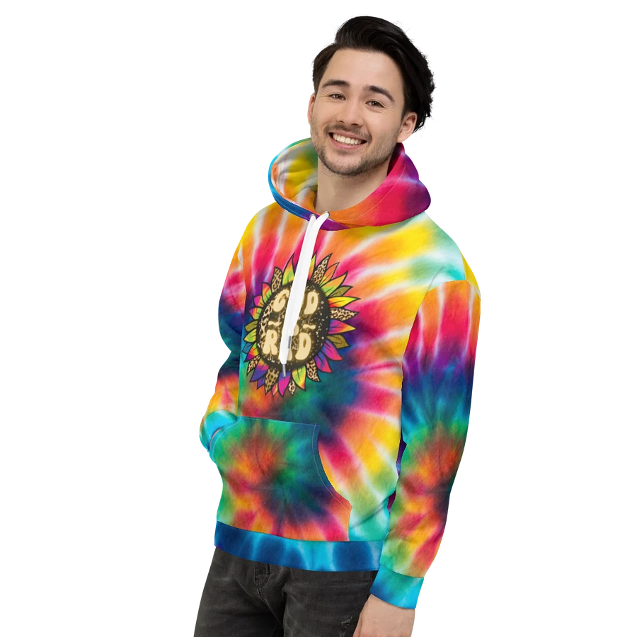 God Is Rad Tie Dye Leopard Sunflower Hoodie product image (3)