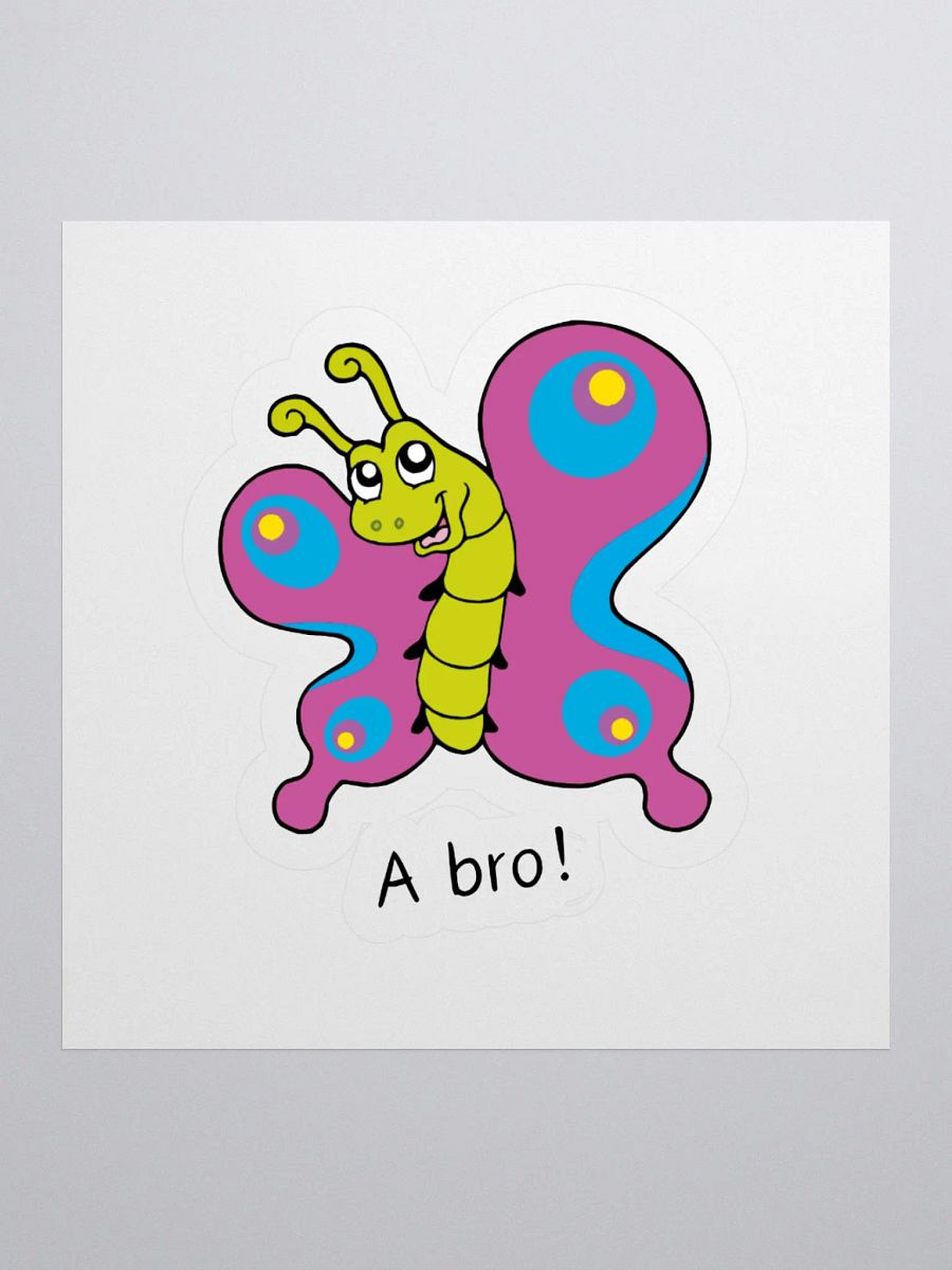 Funny guy Butterfly Kiss Cut Sticker 005 product image (1)