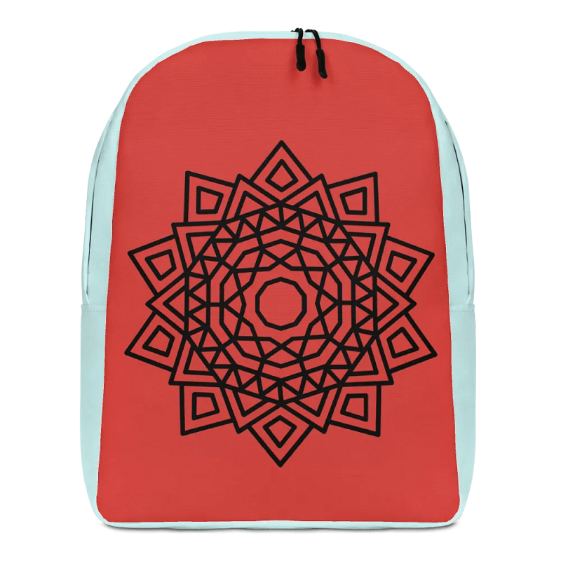 Mandala Red and light blue Backpack