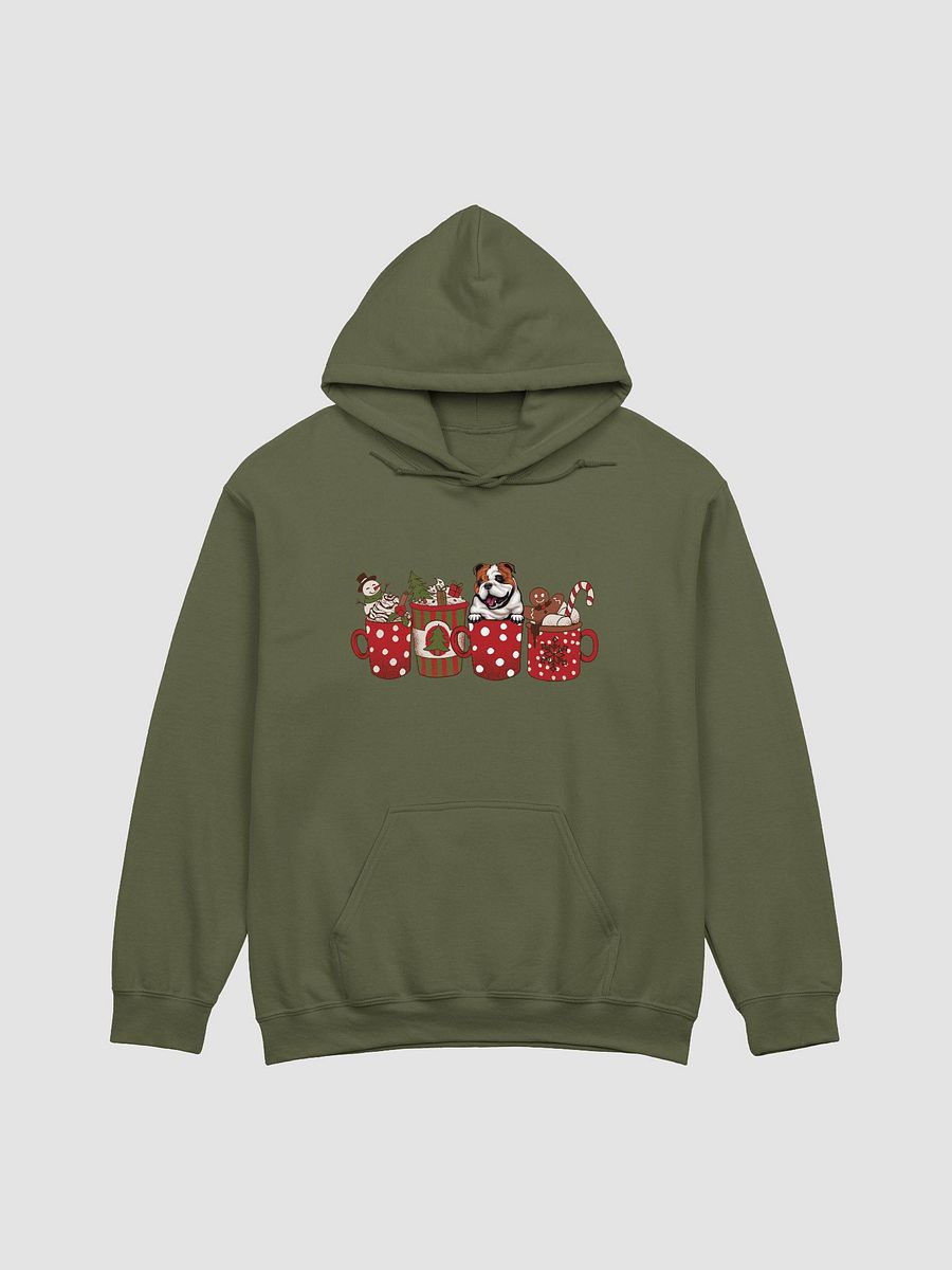 Cute English Bulldog(2) in a Christmas Cup Hooded Sweatshirt | Funny Christmas Pup in a Cup product image (14)
