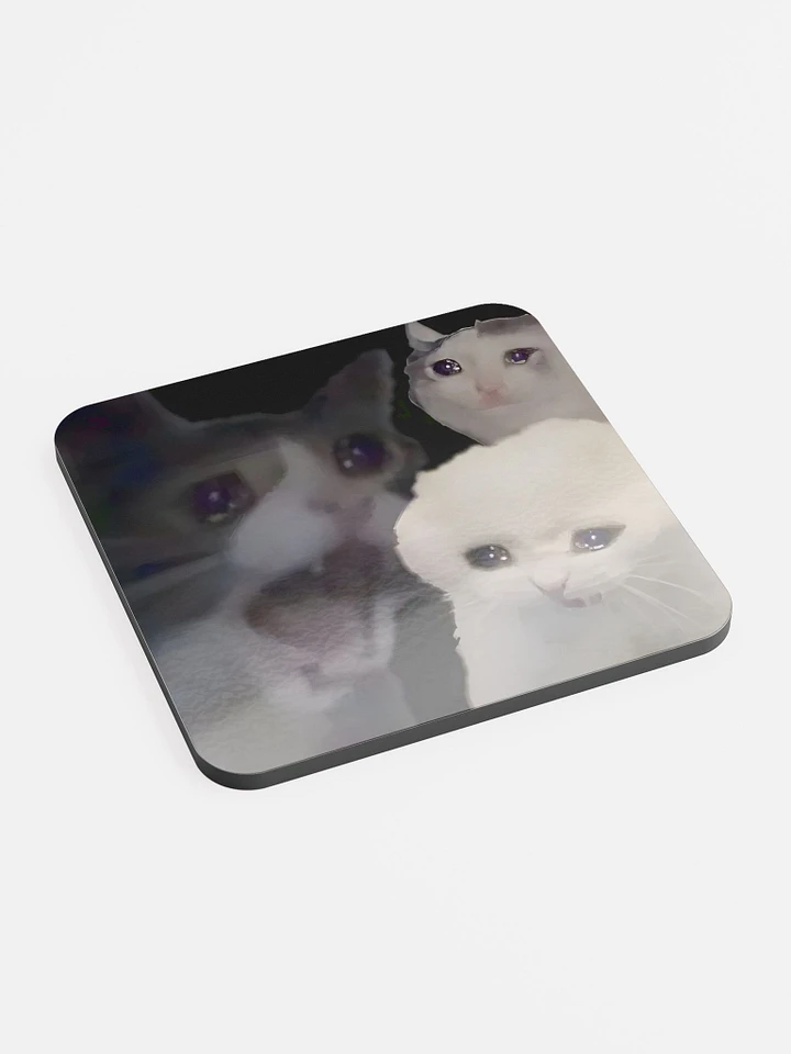 Glossed Cork Coaster: Meme Cats 2 product image (2)