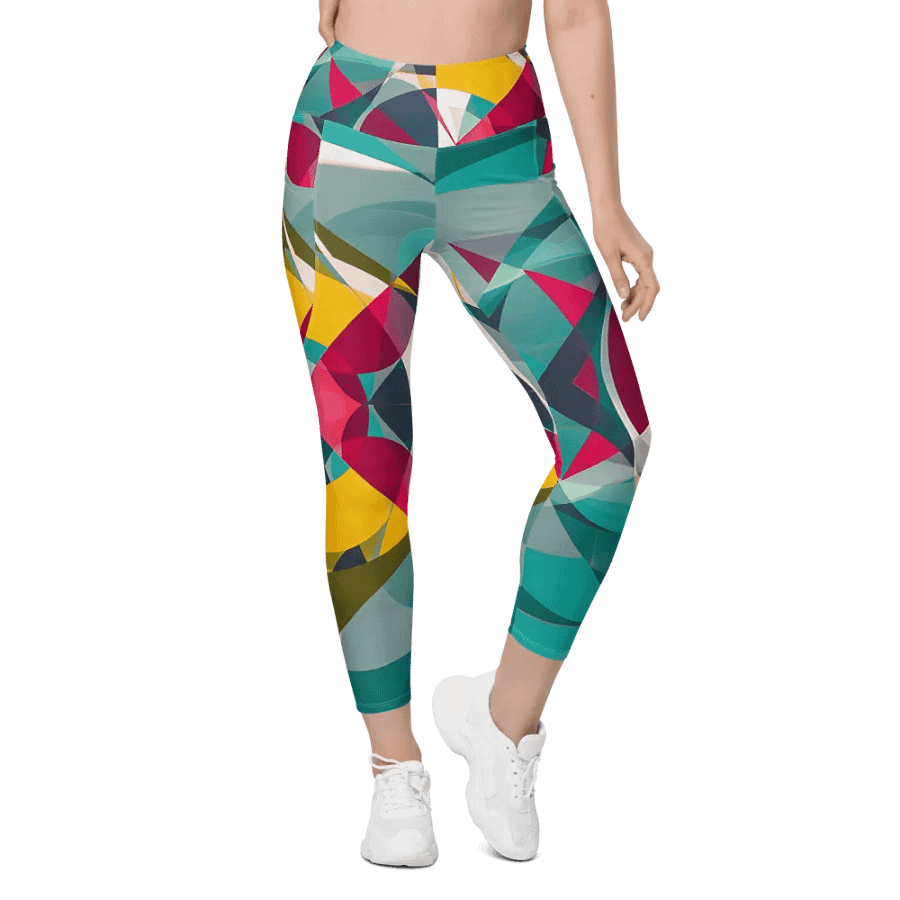 Abstract Lithographic Pattern Design Leggings with pockets - V9 product image (5)