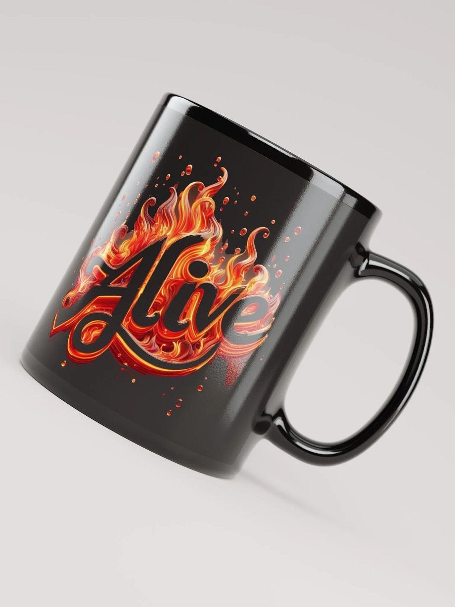 Fiery "Alive" #Stylish Glossy Black Mug product image (4)