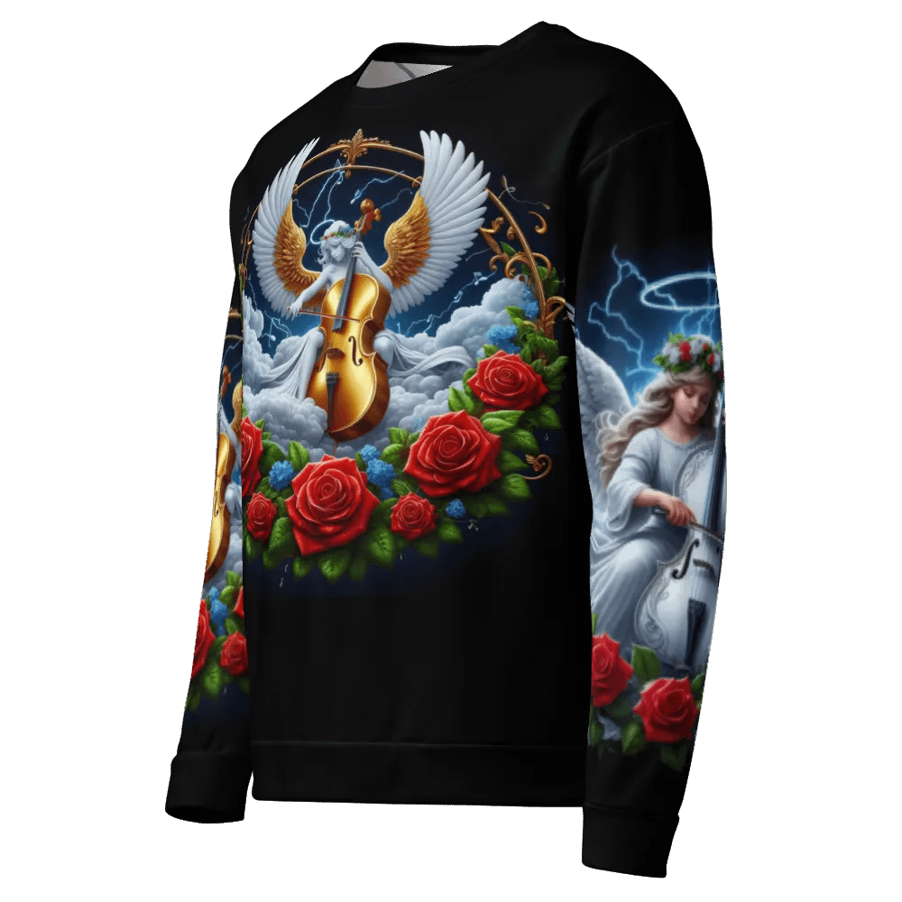 Angels making Music with a Cello - All-Over Unisex Sweatshirt #1 product image (7)