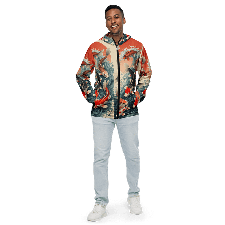 Koi Fish Wave Art Print Windbreaker product image (1)