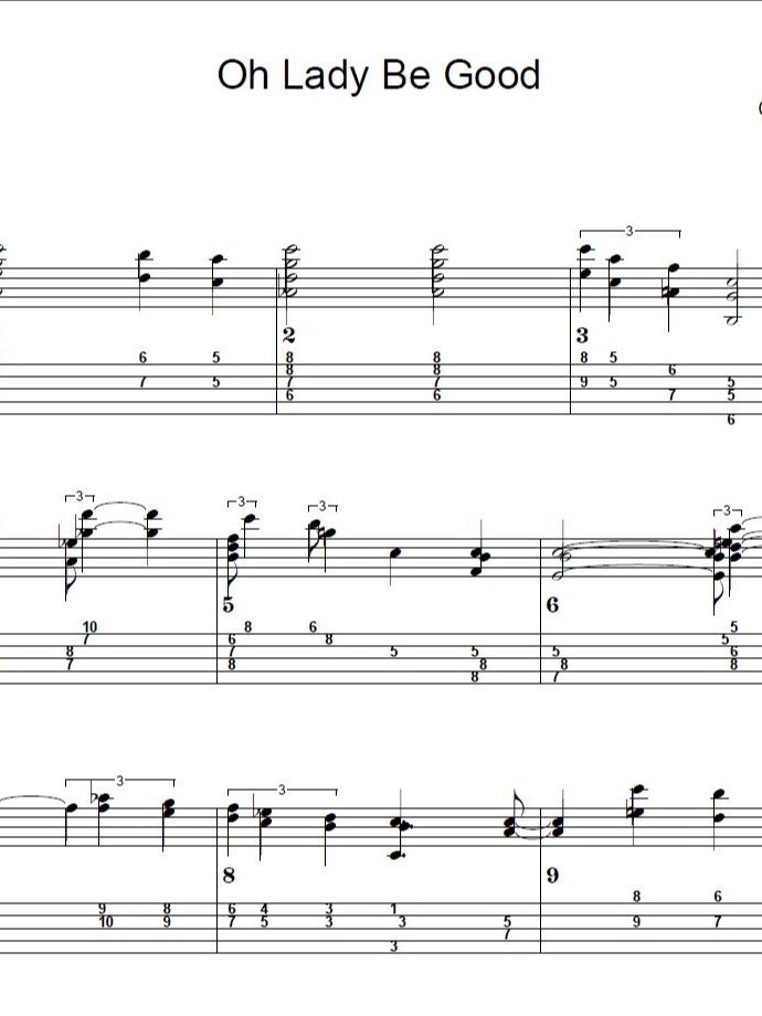 Oh lady be good - Guitar sheet music product image (1)